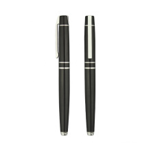 Best business gift elegant promotion thick metal roller ball pen black matte ballpoint pen